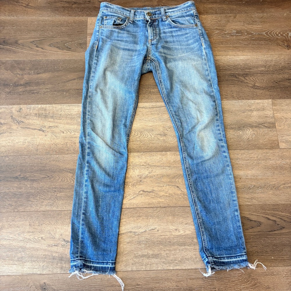 Rag & Bone Jeans Skinny Women 26 Blue Raw Hem Denim Bohemian Festival